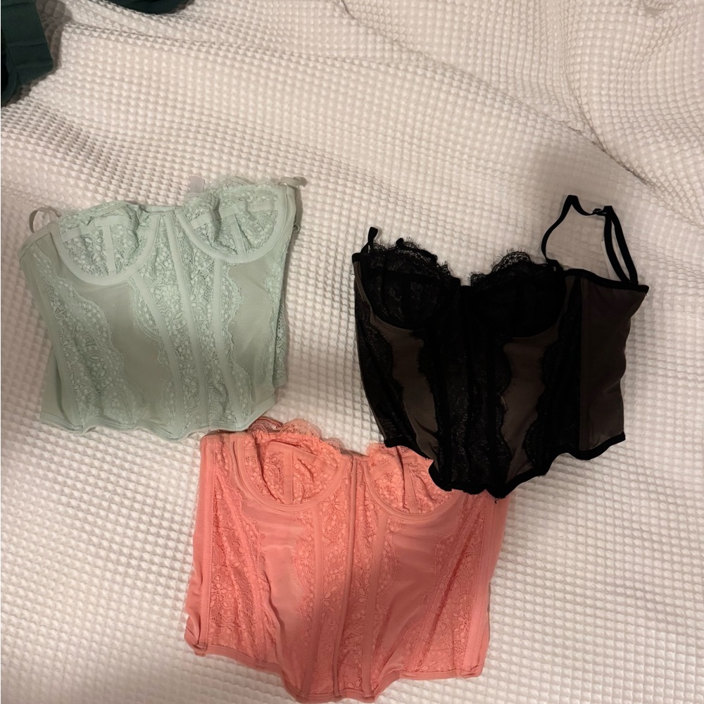 Urban Outfitters modern love corset set of 3
